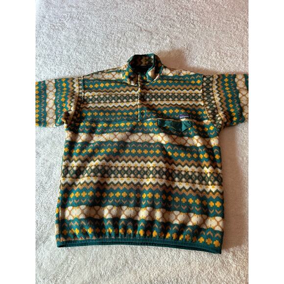 Patagonia Fleece Synchilla Snap Pullover‎ Cliff Arbor Green Size XL - Picture 3 of 9